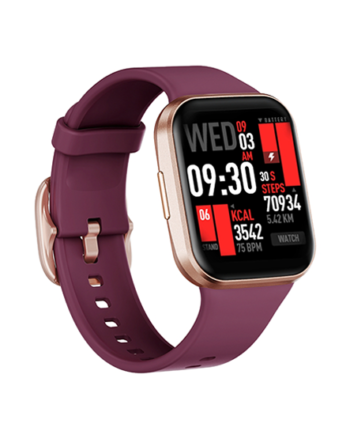 Smartwatch Aktivitetsur Ip68 Skærm Bordeauxrød Motionmateamptrade