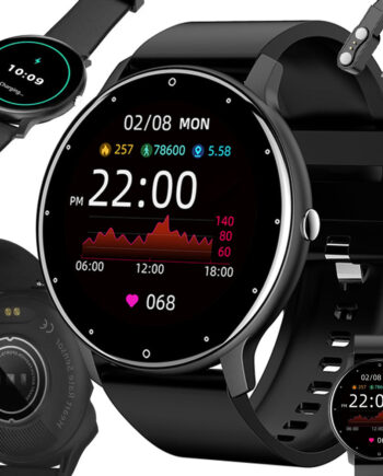 Smartwatch Til Herre   Dame Sort Silikonerem Bluetooth   Opkaldsfunktion
