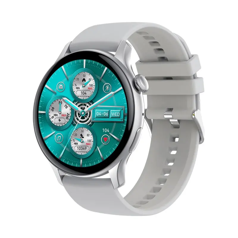 Hk85 Smartwatch Rund Amoled Touch Screen Silver