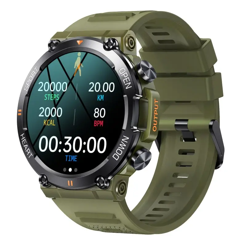 K56pro Touch Screen Smartwatch Sejt Aktivitetsur Med Ips Skærm Jungle Green
