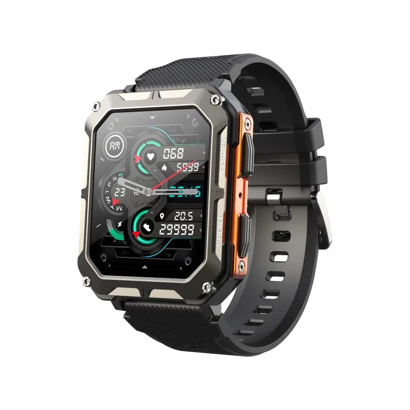 C20 Pro Smartwatch Touch Screen Ip68 Vandtæt Aktivitets Orange Graphite