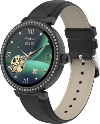 Denver Swc 342 Dame Smartwatch Puls   Blodilt Sort Med Sten