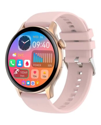 Hk85 Smartwatch Rund  Amoled Touch Screen Gold